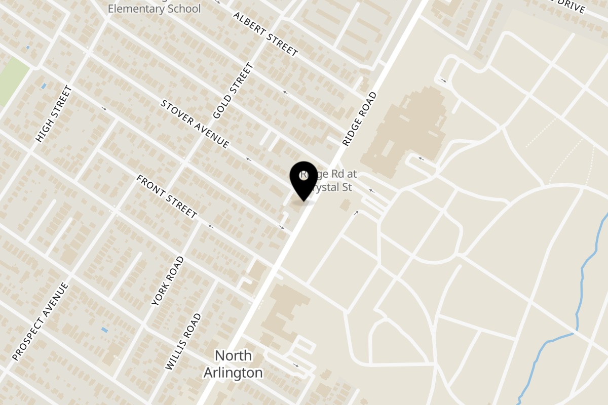Map showing the location of Punto Paisa Piqueteadero on 293 Ridge Rd in North Arlington